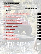 2009 Arctic Cat 366 ATV Service Manual