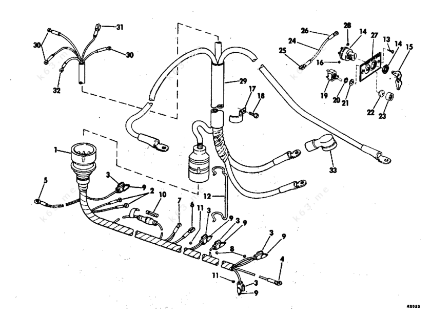 Evinrude 1976 40 - 40655R, Instrument & Cable - parts catalog