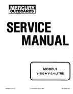 1985 Mercury Outboard V-300 V-3.4L Shop Service Manual